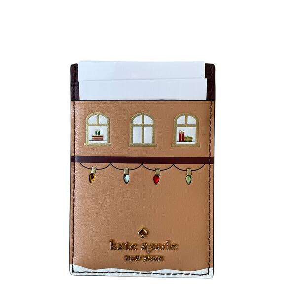 Kate Spade New York Oh What Fun Gingerbread House Small Slim Cardholder NEW - Picture 10 of 11